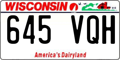 WI license plate 645VQH