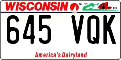 WI license plate 645VQK