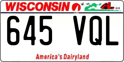 WI license plate 645VQL