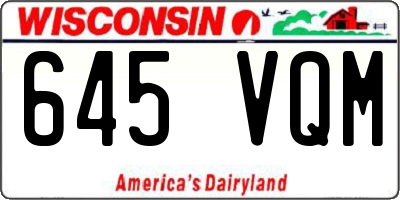 WI license plate 645VQM