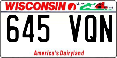 WI license plate 645VQN