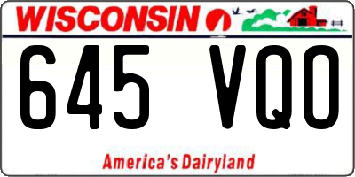 WI license plate 645VQO