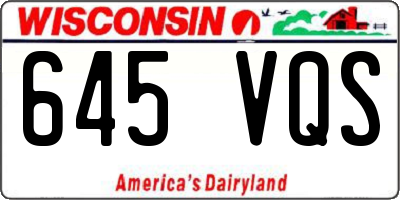 WI license plate 645VQS