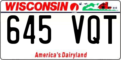 WI license plate 645VQT