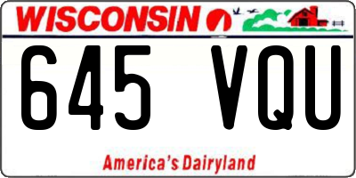 WI license plate 645VQU