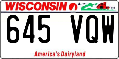 WI license plate 645VQW