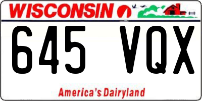WI license plate 645VQX