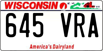 WI license plate 645VRA
