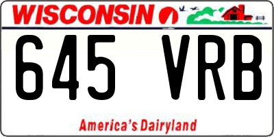 WI license plate 645VRB