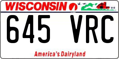 WI license plate 645VRC