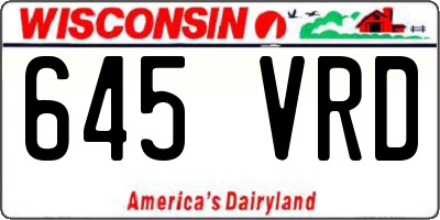 WI license plate 645VRD
