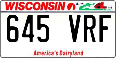 WI license plate 645VRF