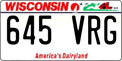 WI license plate 645VRG