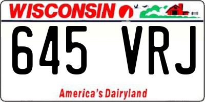 WI license plate 645VRJ