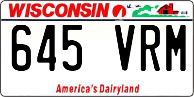 WI license plate 645VRM