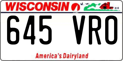 WI license plate 645VRO