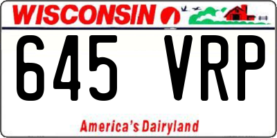 WI license plate 645VRP