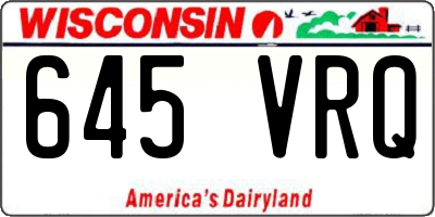 WI license plate 645VRQ