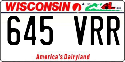 WI license plate 645VRR
