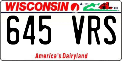 WI license plate 645VRS