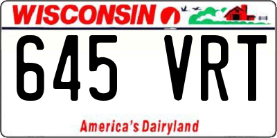 WI license plate 645VRT