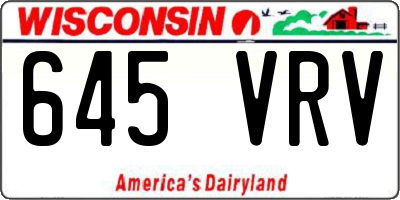 WI license plate 645VRV