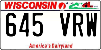 WI license plate 645VRW