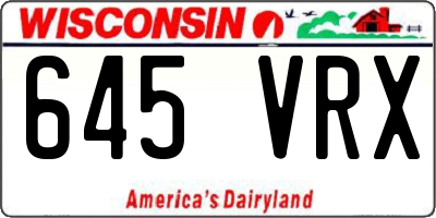 WI license plate 645VRX