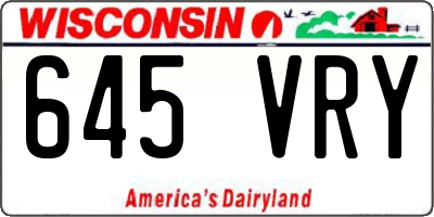 WI license plate 645VRY