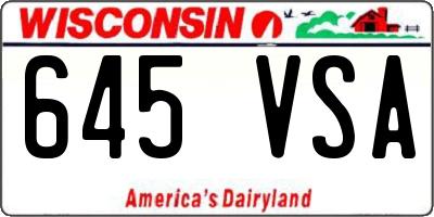 WI license plate 645VSA