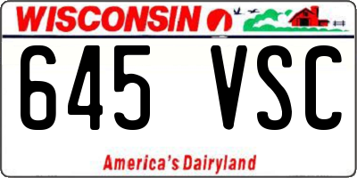 WI license plate 645VSC