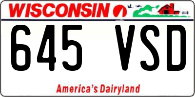 WI license plate 645VSD