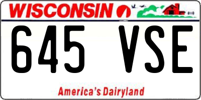 WI license plate 645VSE