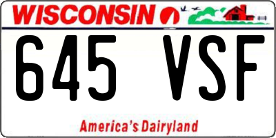 WI license plate 645VSF