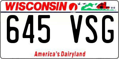 WI license plate 645VSG