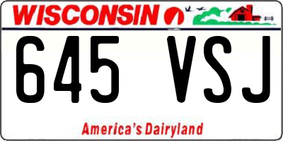 WI license plate 645VSJ