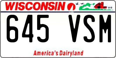 WI license plate 645VSM