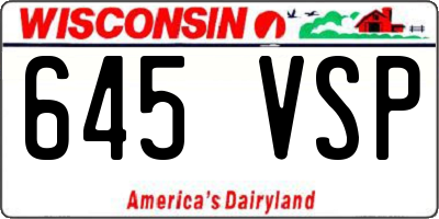 WI license plate 645VSP