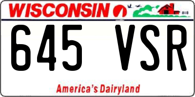 WI license plate 645VSR