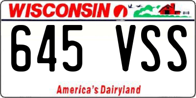 WI license plate 645VSS