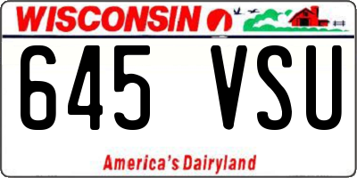 WI license plate 645VSU