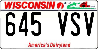 WI license plate 645VSV