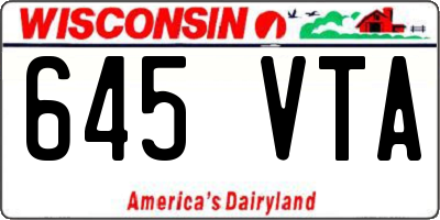 WI license plate 645VTA