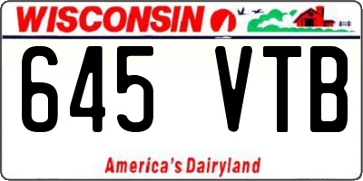 WI license plate 645VTB