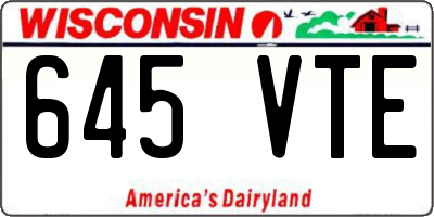WI license plate 645VTE