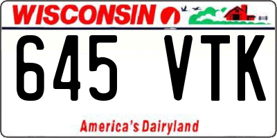 WI license plate 645VTK