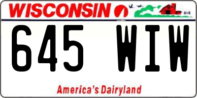 WI license plate 645WIW