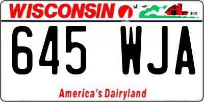 WI license plate 645WJA