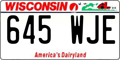WI license plate 645WJE