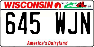 WI license plate 645WJN